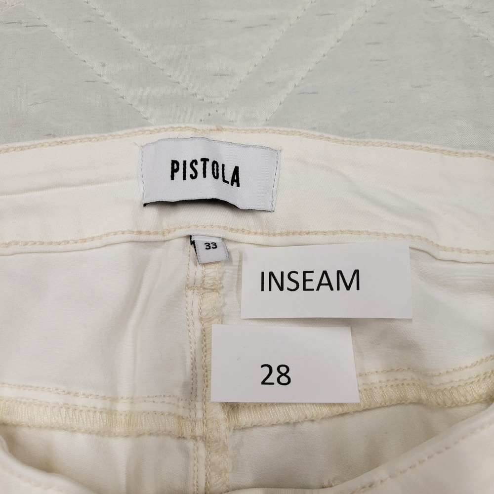 Pistola Womens Size 33 White Denim Zipper skinny jeans - Picture 3 of 5